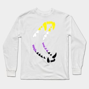 Wolf Teeth Pride: Non-binary Pride Long Sleeve T-Shirt